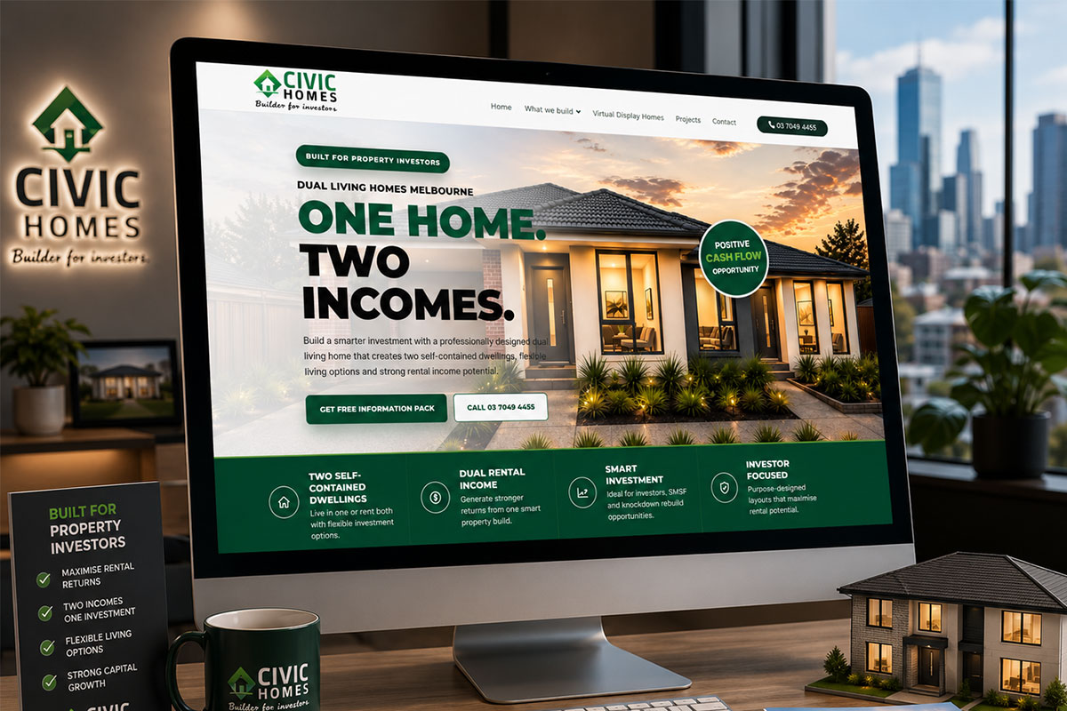 Civic Homes Melbourne website designed by TD Interactives