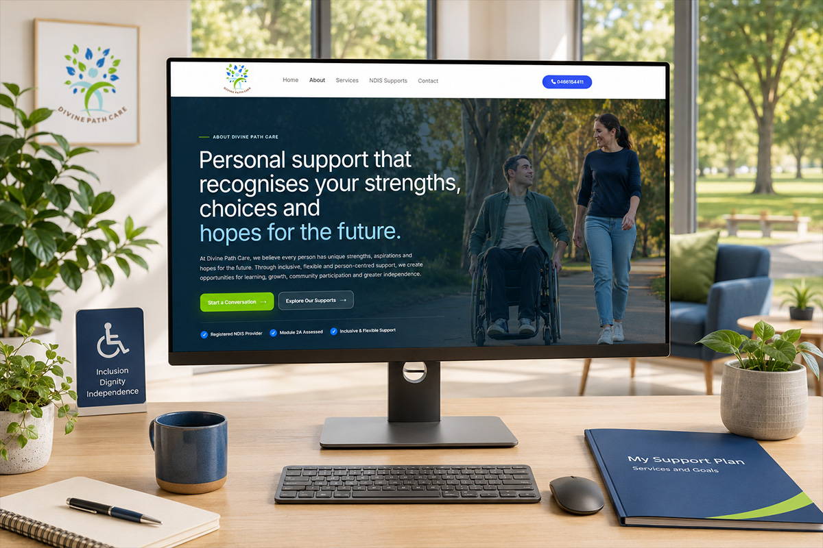 Divine Path Care NDIS website designed by TD Interactives